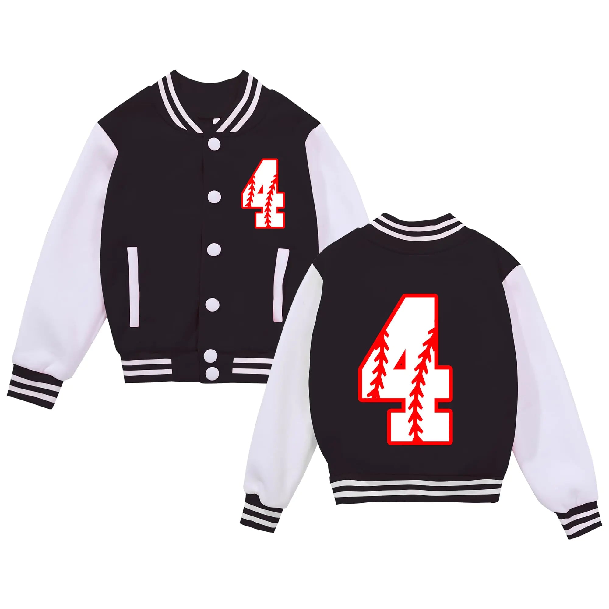 Icibgds Custom Kids Varsity Jacket Customized Birthday Baseball Jacket Custom Outerwear Personalized Coat for Boys