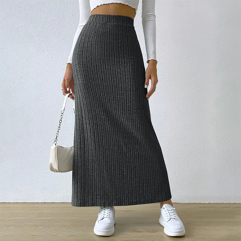 High Elastic Slit Long Sheath Skirt for Women
