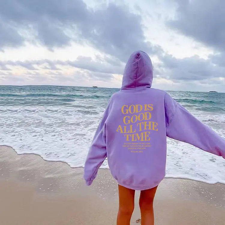 Brushed Slogan Hoodie with Kangaroo Pocket for All