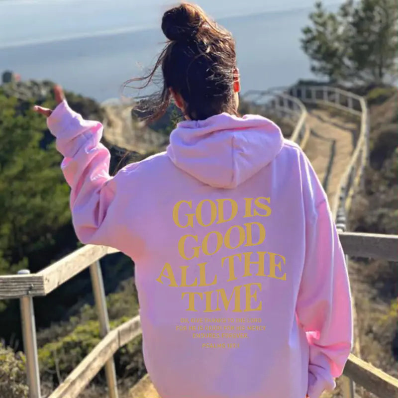 Brushed Slogan Hoodie with Kangaroo Pocket for All