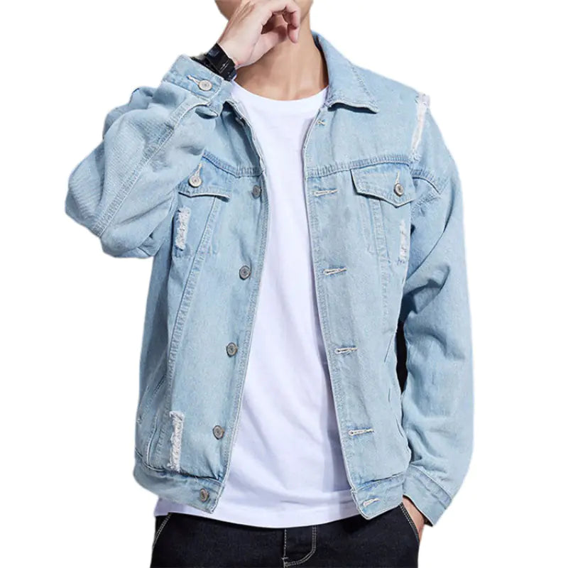 Trendy Men's Casual Loose Denim Jacket for All Seasons