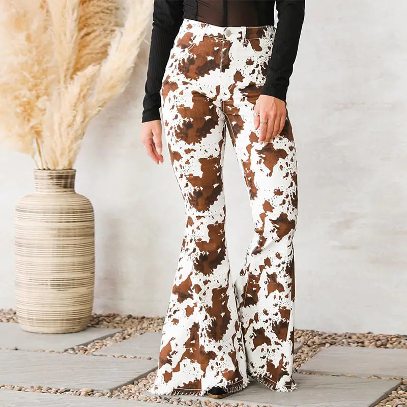 High Waist Tasseled Horn Jeans