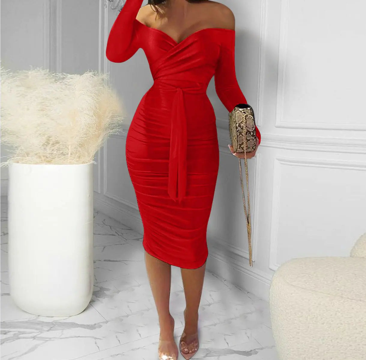 Off-the-shoulder Strappy Skirt for Women