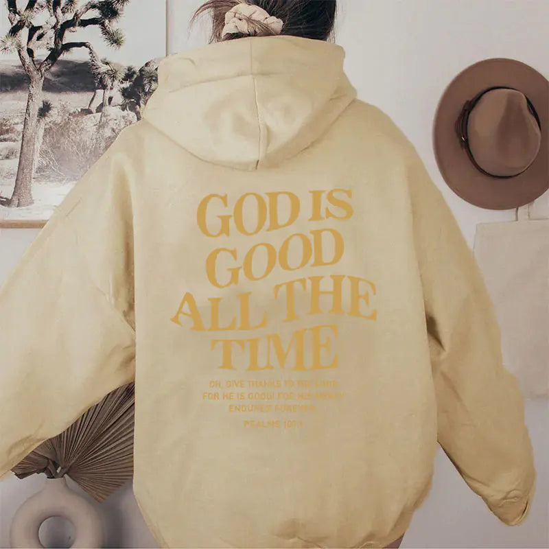Brushed Slogan Hoodie with Kangaroo Pocket for All
