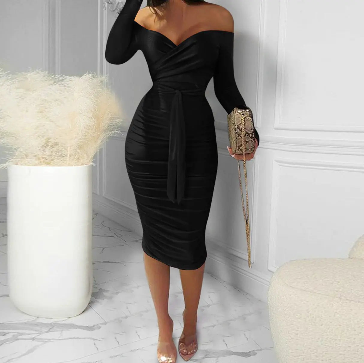 Off-the-shoulder Strappy Skirt for Women