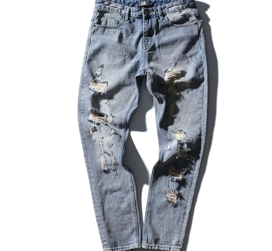 Rose Embroidered Ripped Denim Jeans