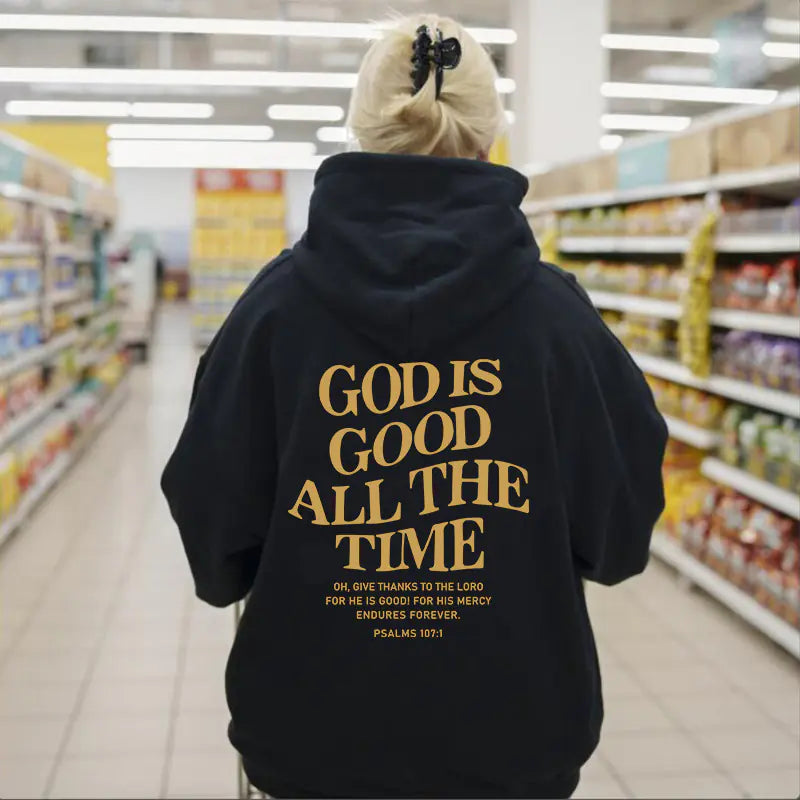 Brushed Slogan Hoodie with Kangaroo Pocket for All