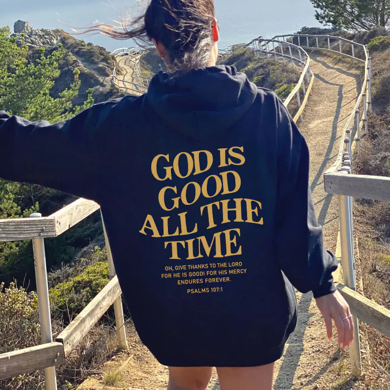 Brushed Slogan Hoodie with Kangaroo Pocket for All