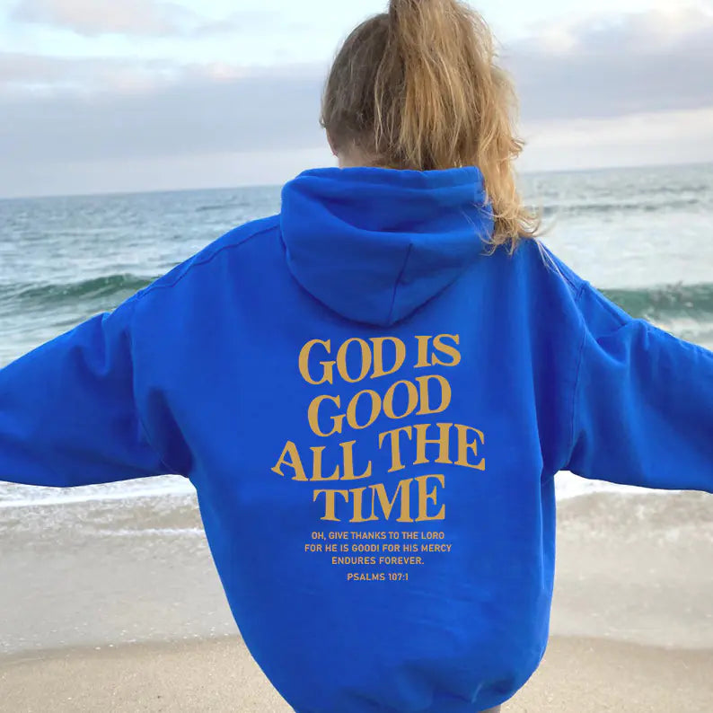 Brushed Slogan Hoodie with Kangaroo Pocket for All